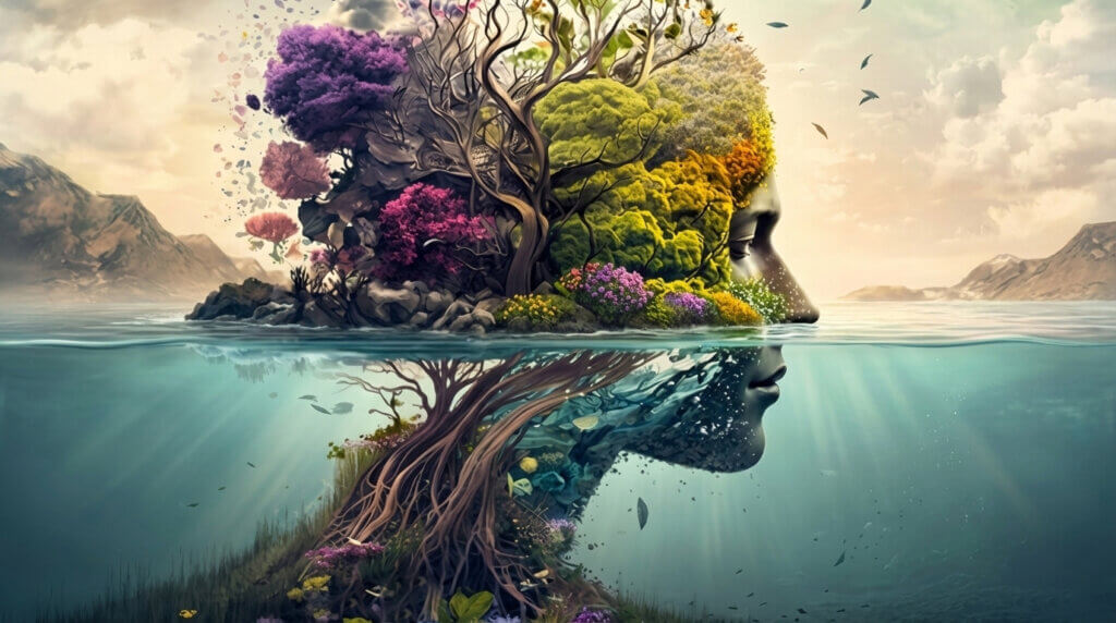 Visuele verbeelding van de methodiek Klimaatlogica: de integrale online cursus klimaatadaptatie van Ecology Academy.