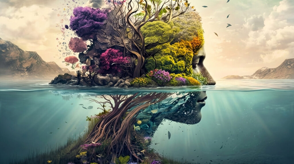 Visuele verbeelding van de methodiek Klimaatlogica: de integrale online cursus klimaatadaptatie van Ecology Academy.